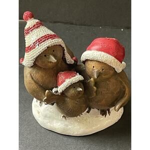 Bird Family Acrylic Sculpture Figurine Christmas Holiday Decor Cottagecore